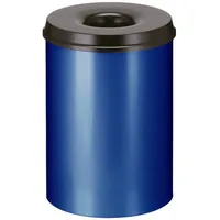 ReinigungsBerater Sicherheitspapierkorb, selbstlöschend, Stahl, 30 Liter, blau, schwarz