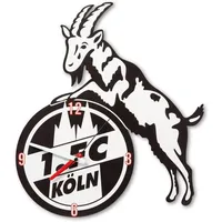 1. FC Köln Wanduhr Logo Metall - Grau