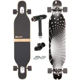 Camber Longboard mit Keramik Kugellager in Flex1 Drop Through Cruiser Freeride Skaten Komplettboard mit T-Tool