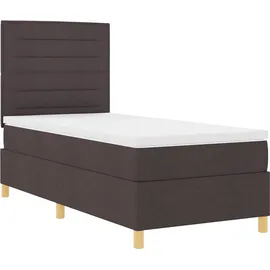 vidaXL Boxspringbett 100 x 200 cm Dunkelbraun/Grau