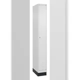 C+P Spind Classic PLUS, Sockel, 1 Abteil, HxBxT 195x25x50cm, Zylinderschloss, Verkehrsweiß von PROREGAL