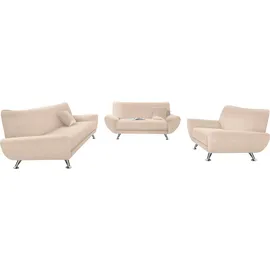 Home Affaire Polstergarnitur HOME AFFAIRE "Saltare elegant & komfortabel,, 3-2-1, bequem, Designfuß", beige (creme), H:78cm T:82cm, Sitzmöbel-Sets