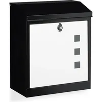 Relaxdays Briefkasten groß schwarz/weiß