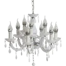 MCW LED-Kronleuchter HW155, Hängeleuchte Lüster, 9-flammig 27W ~ weiß