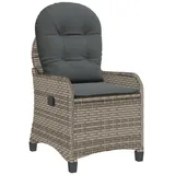 vidaXL Relaxsessel mit Kissen Grau Poly Rattan