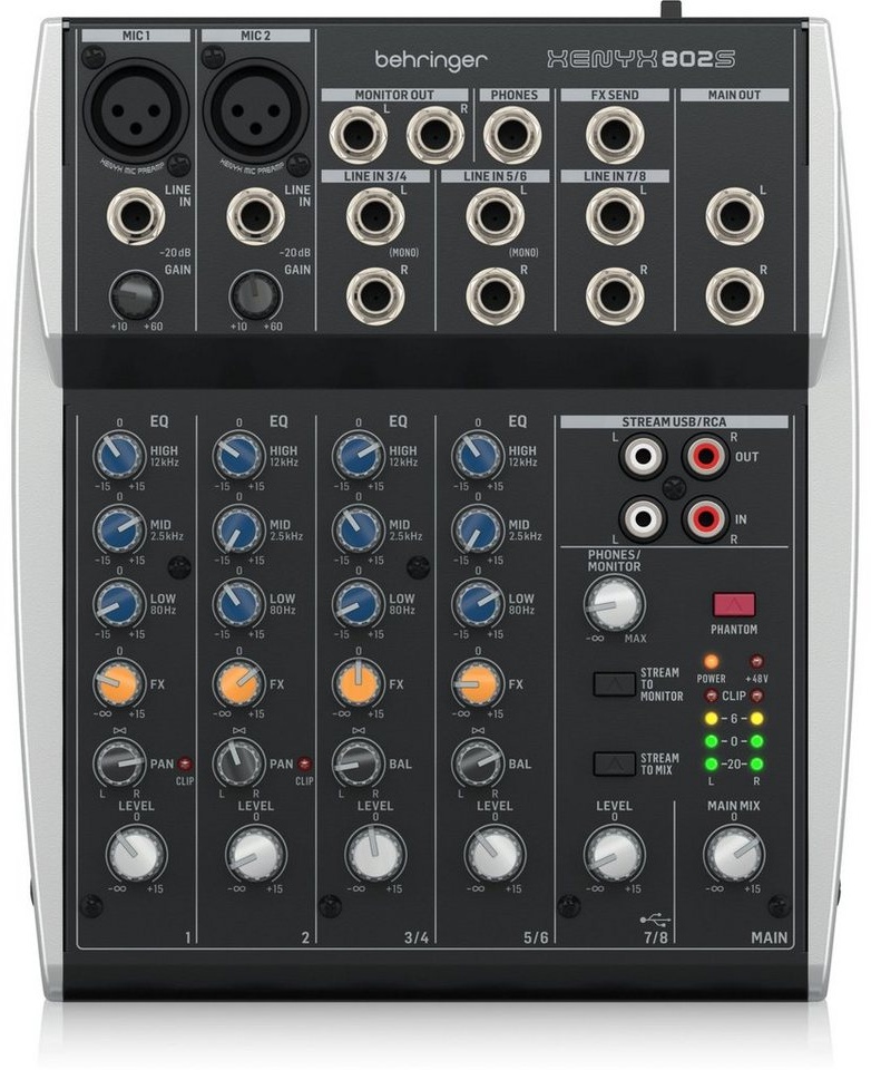 Behringer Mischpult, (PA Mischpulte, Analog Mixer), XENYX 802S - Analogmixer