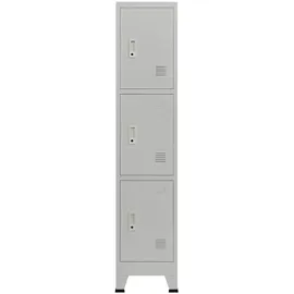 [en.casa] Schließfachschrank Stahl 180x38x45 cm Grau abschließbar