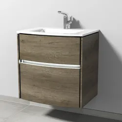 Sanipa Waschtischunterschrank „Twiga“ 615 × 605 × 459 mm in Eiche Nebraska, mit Beleuchtung