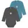 normani Outdoor Sports 2er Pack Baby Merino Body Langarm Auckland in Blau/Anthrazit | Gr.: 80