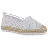 VAN HILL Damen Espadrilles Slippers Spitze Bast Profil-Sohle Schuhe 841310 - 41