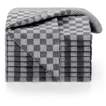 Blumtal Geschirrtücher Baumwolle 50x70 cm im 10er Set - Oeko-TEX zertifizierte Küchentücher - extrem saugstarke Geschirrhandtücher - Küchenhandtücher waschbar 95 °C - Geschirrtuch Schwarz-Weiß Karo