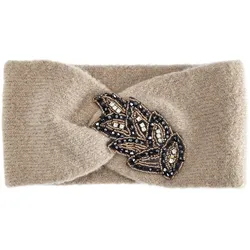Stirnband LASCANA, Damen, grau (taupe), Feinstrick, Obermaterial: 69% Polyacryl, 27% Nylon, 4% Elasthan, casual,modisch, Mützen, Strickstirnband, Haarband, Kopfband, Ohrenwärmer, Feinstrick
