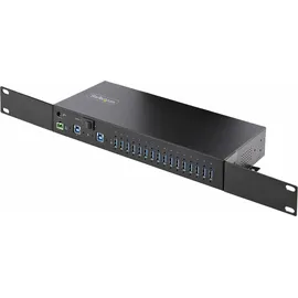 Startech StarTech.com 16-Port Industrie USB 3.0 Hub mit Netzteil, 5Gbps Verteiler/Mehrfachstecker für DIN/Rack, Dual-Host USB Switch
