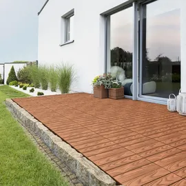 ML-Design WPC Terrassenfliesen 30x30 cm 55 Stück Hellbraun Holzoptik