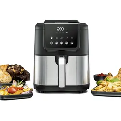 ROMMELSBACHER Heißluftfritteuse FRH 1500, 5 Liter für 800 g Pommes, leiser Betrieb, 5 Programme (individuell einstellbar), LED-Display