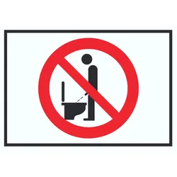 Bitte im Sitzen pinkeln Symbol Schild A3 (297x420mm)