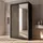 beautysofa Schwebetürenschrank Donatello 120 x 204,5 x 60 cm Schwarz/Eiche Artisan