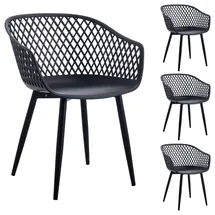 Idimex Madeira Gartenstuhl 80 x 57 x 0 cm schwarz 4 St.