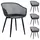 Idimex Madeira Gartenstuhl 80 x 57 x 0 cm schwarz 4 St.