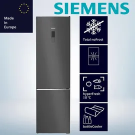 Siemens iQ500 KG39NAXCF Kühl-Gefrierkombination (363 l, 2030 mm hoch, Schwarzer Stahl)