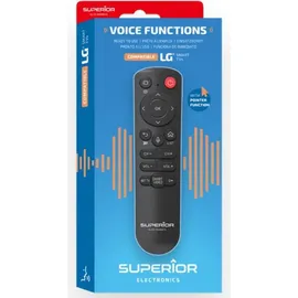SUPERIOR ELECTRONICS Remote Control – Universelle Bluetooth Fernbedienung mit Sprachsteuerung Black, SUPTBB001, für LG TVs und SMART TVs von LG mit integriertem Zeiger – Schwarz,