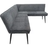 Hti-Living Eckbank 195 x 154 cm Anthrazit Mesilla kurzer Schenkel rechts