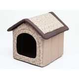 PillowPrim Hundehütte Hundehöhle Hundebett Hundehaus Katzenhöhle kleine S - 38x32 cm beige mit Knochen