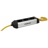 Stanley Steckdosenleiste 3-fach mit Haken schwarz,