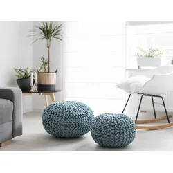 Pouf hellblau ⌀ 50 cm CONRAD