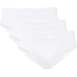 CALIDA Herren Slip 3er Pack - Natural Benefit Elastikbund, Single Jersey Weiß S (46/48)