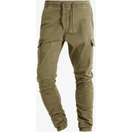 Indicode Cargohose "Lakeland", Herren, Gr. S, N-Gr, grün (army), Web, Obermaterial: 98% Baumwolle, 2% Elasthan, unifarben, regular fit normal, Hosen Cargohose, mit Kordelzug