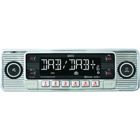 Dietz 1-DIN Dietz Retro Radio DAB+, BT, MP3, USB, RDS Autoradio (Digitalradio (DAB), FM/UKW, 20,00 W) silberfarben