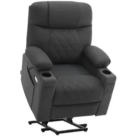 M MCombo Fernsehsessel 7501 Mikrofaser 83 x 108 x 88 cm Dunkelgrau elektrisch mit Aufstehhilfe