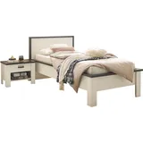 Home affaire Bettanlage SHERWOOD, (2-tlg), Liegefläche Bett 90x200cm, Nachttisch mit 1 Schublade weiß