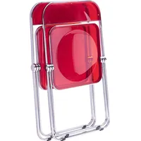 [en.casa] Klappstuhl Pornainen 4er Set Rot, transparent