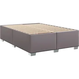 vidaXL Boxspringbett mit Matratze Grau 140x200 cm Kunstleder