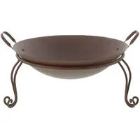 Frank Flechtwaren Feuerschale "Rostoptik" 2 tlg. Feuerstelle Lagerfeuer