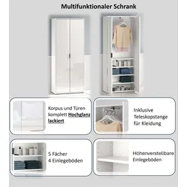 Home Affaire JOLLY Stauraumschrank 72,5 x 36 x 178 cm Weiß