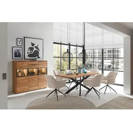 Set One by Musterring Highboard Jackson 150 x 130 x 40 cm Braun / Schwarz