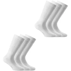Rohner Basic Unisex Sport Socken, 6er Pack - Basic Sport, einfarbig Weiß 39-42