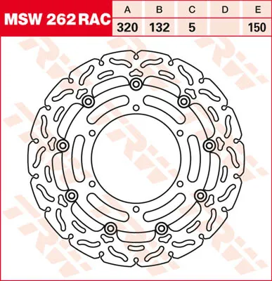 TRW Lucas Brake disc MSW262RAC, drijvend