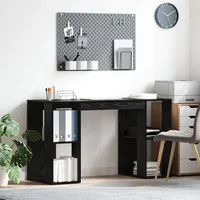 VidaXL Schwarzer Eichen Computertisch Schwarze Eiche MDF Mittel