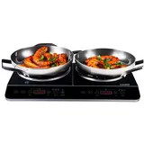 Zilan Doppel-Induktionskochplatte ZLN-8088, Antihaftbeschichtet,Digitalanzeige,Touch-Bedienfeld,Überhitzungsschutz schwarz