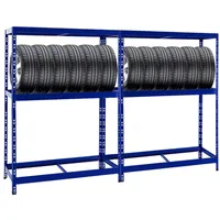 Proregal Reifenregal, Blau Metall, Rechteckig, 260x180x50 cm, Freizeit, Heimwerken, Werkstatt, Schwerlastregale