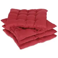 Relaxdays Stuhlkissen 38 x 38 cm rot 4 St.