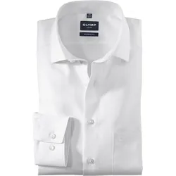 Businesshemd OLYMP "Luxor modern fit", Herren, Gr. 37, N-Gr, weiß, Obermaterial: 100% Baumwolle, Langarm, Hemden