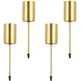 Funmo 4 Stück Adventskranz Kerzenhalter, Retro Stabkerzenhalter kerzenhalter mit kurzem Dorn Metall Kerzenleuchter, für Adventskranz Weihnachten Kerzenteller