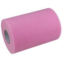 Tüllstoffband von Paor, 91 m lang, 15 cm breit, als Partydekor, zum Verpacken, als Schleife für Mädchen-Tutu rose