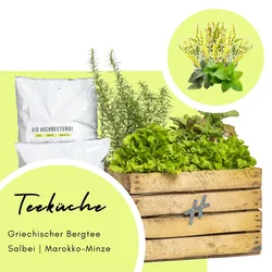 URBAN-Hochbeet Holz Kräuterbeet Küche Kiste Obstkiste rechteckig, stehender Pflanzkasten für Garten Terrasse Balkon Küche - H. 30 x B. 50 x. T. 40 cm