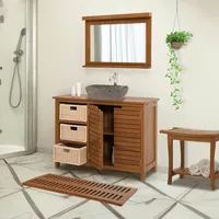 Mendler Teak-Waschbeckenunterschrank HWC-M84, Waschtisch Schrank, hochwertiges B-Grade-Teak (Kernholz, 20-30